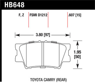 Hawk 2013-2014 Lexus ES300h HPS 5.0 Rear Brake Pads