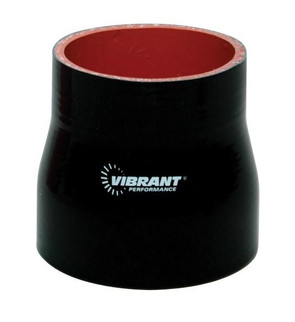Vibrant 4 Ply Reinforced Silicone Transition Connector - 1.75in I.D. x 2.5in I.D. x 3in long (BLACK)