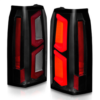 ANZO 2015-2020 Chevrolet Tahoe LED Tail Lights w/ Light Bar Black Housing Smoke Lens