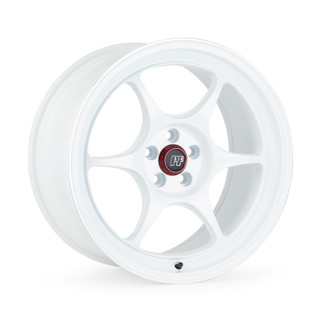 Enkei PF06 17x7.5 4x100 38mm Offset 75mm Bore White Wheel w/ Machined Lip ** SPECIAL ORDER**