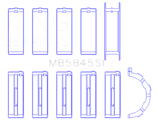 King Engine Bearings Ford Mod Motor 6.2L V8 (Size 0.05) Main Bearing Set