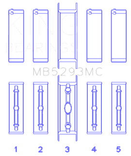 King Engine Bearings GM Vortec /LS-Series Gen III IV V (Size +0.020) Main Bearing Set