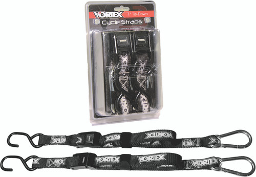Tie Downs 1" 2/pk Blk