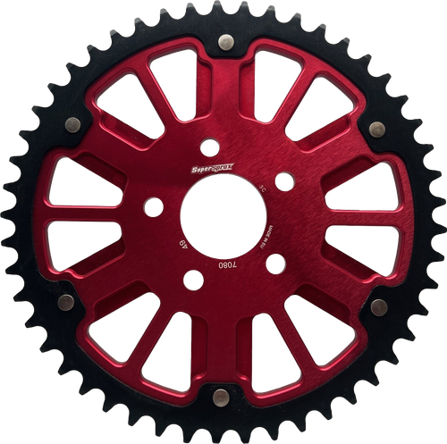 Stealth 49t Rear Sprocket Red Alum Car  Blk Steel Teeth