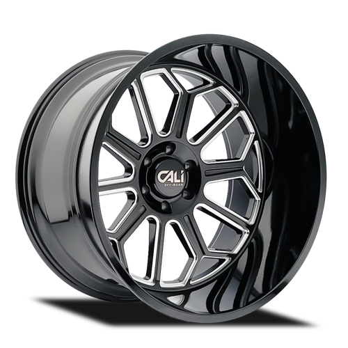 Cali Off-Road 9117 Auburn 20x10 / 6x135 BP / -25mm Offset / 87.1mm Hub Gloss Black Milled Wheel