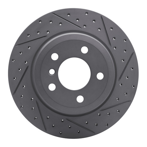 R1 07-19 BMW X5 Rear Right Drilled & Slotted Geo-Carbon Rotor