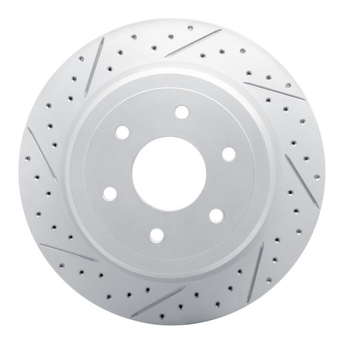 R1 16-24 Nissan Titan Xd Rear Left Drilled & Slotted Geo-Carbon Rotor