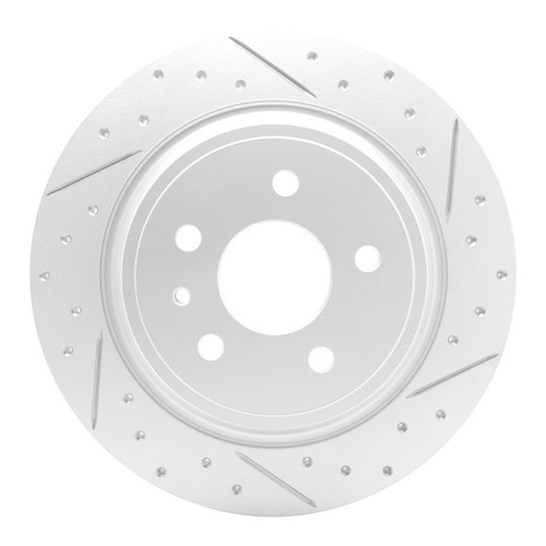 R1 13-20 Ford Fusion Rear Right Drilled & Slotted Geo-Carbon Rotor
