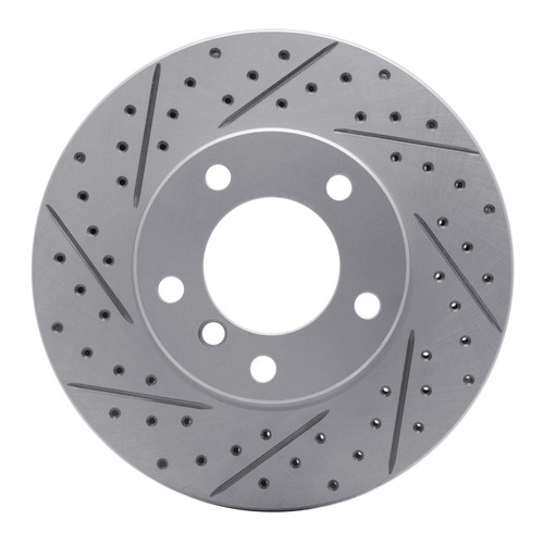 R1 96-03 BMW 528I Front Left Drilled & Slotted Geo-Carbon Rotor
