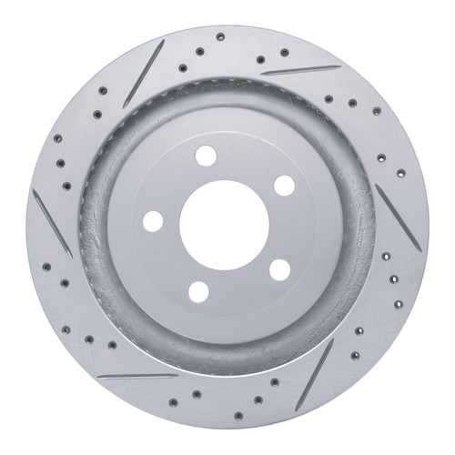 R1 15-23 Ford Mustang Rear Left Drilled & Slotted Geo-Carbon Rotor