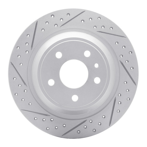 R1 13-20 Ford Fusion Rear Left Drilled & Slotted Geo-Carbon Rotor