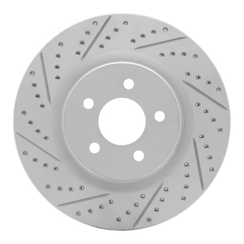 R1 94-04 Ford Mustang Front Left Drilled & Slotted Geo-Carbon Rotor