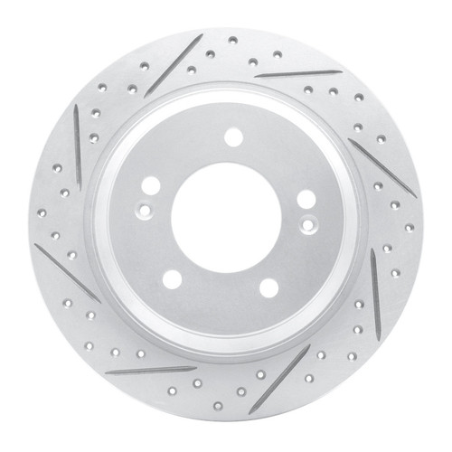 R1 13-26 Hyundai Azera Rear Left Drilled & Slotted Geo-Carbon Rotor