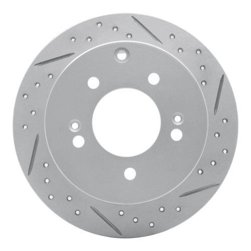 R1 10-13 Kia Soul Rear Right Drilled & Slotted Geo-Carbon Rotor
