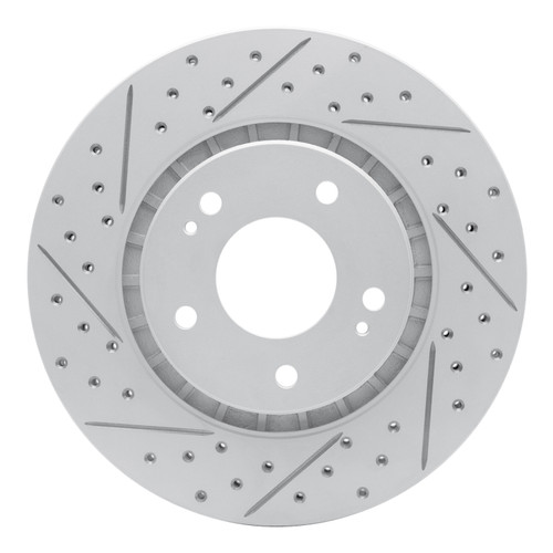 R1 09-15 Mitsubishi Lancer Front Left Drilled & Slotted Geo-Carbon Rotor