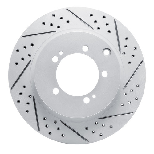 R1 03-06 Mitsubishi Lancer Rear Right Drilled & Slotted Geo-Carbon Rotor