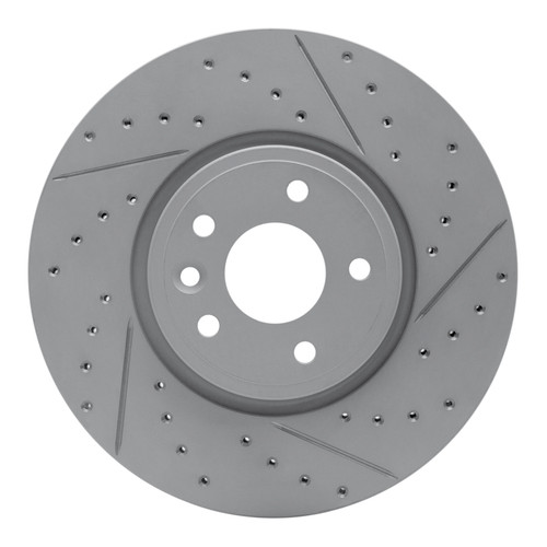 R1 17-19 Jaguar Xe Front Right Drilled & Slotted Geo-Carbon Rotor