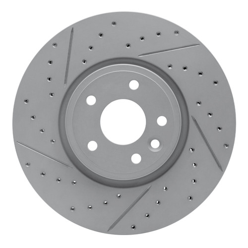 R1 17-19 Jaguar Xe Front Left Drilled & Slotted Geo-Carbon Rotor