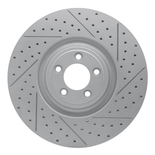 R1 10-24 Jaguar F-Type Front Right Drilled & Slotted Geo-Carbon Rotor