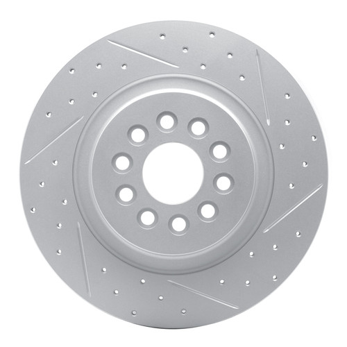 R1 03-05 Jaguar S-Type Rear Right Drilled & Slotted Geo-Carbon Rotor