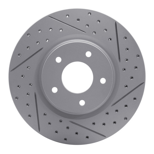 R1 98-06 Jaguar Xkr Front Right Drilled & Slotted Geo-Carbon Rotor