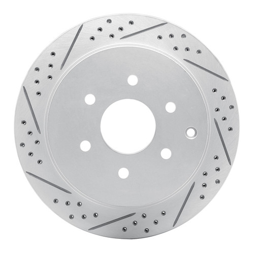 R1 10-24 Infiniti Qx80 Rear Left Drilled & Slotted Geo-Carbon Rotor