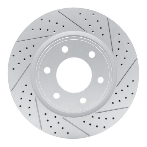 R1 07-24 Infiniti Qx56 Front Right Drilled & Slotted Geo-Carbon Rotor