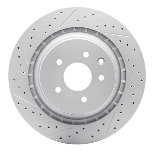 R1 08-25 Infiniti G37 Rear Left Drilled & Slotted Geo-Carbon Rotor