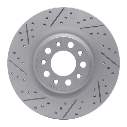 R1 17-25 Alfa Romeo Stelvio Rear Left Drilled & Slotted Geo-Carbon Rotor