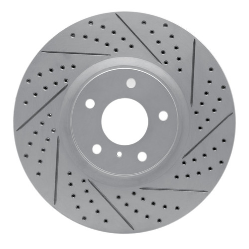 R1 07-15 Infiniti G35 Front Right Drilled & Slotted Geo-Carbon Rotor
