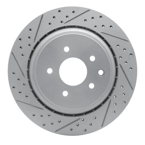 R1 07-15 Infiniti G37 Rear Left Drilled & Slotted Geo-Carbon Rotor