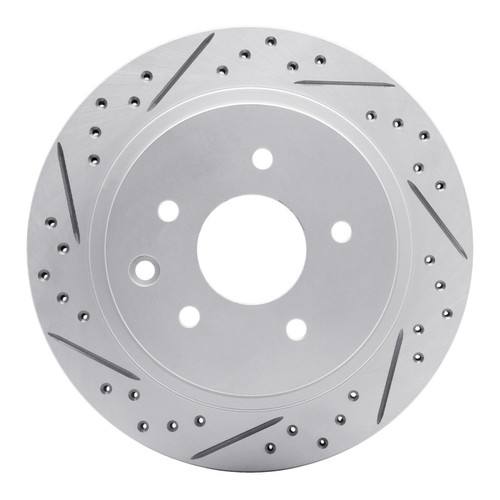 R1 02-06 Infiniti Q45 Rear Left Drilled & Slotted Geo-Carbon Rotor