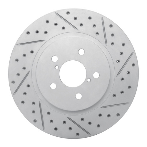 R1 17-23 Subaru Crosstrek Front Right Drilled & Slotted Geo-Carbon Rotor