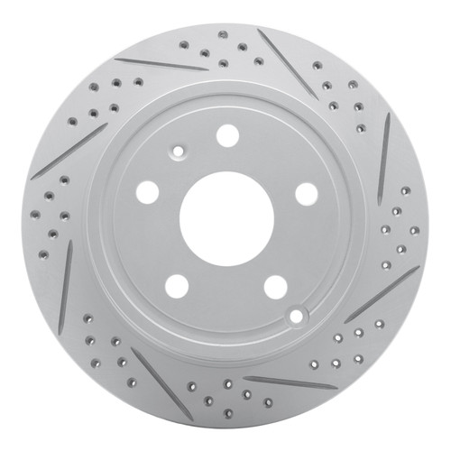 R1 10-17 Chevrolet Equinox Rear Right Drilled & Slotted Geo-Carbon Rotor