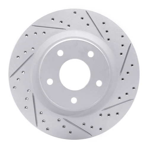 R1 11-19 Nissan Sentra Front Right Drilled & Slotted Geo-Carbon Rotor
