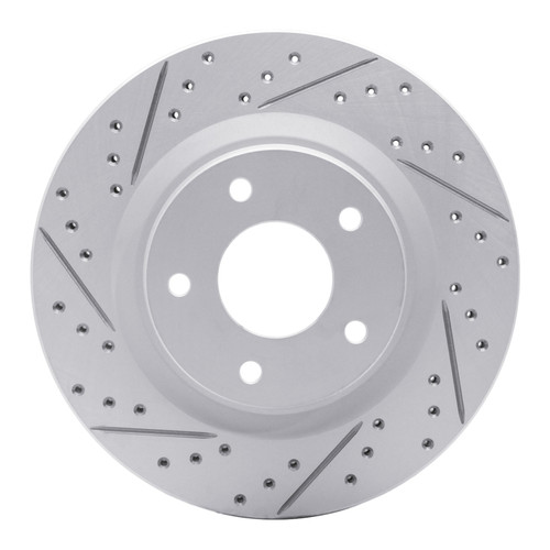 R1 11-19 Nissan Sentra Front Left Drilled & Slotted Geo-Carbon Rotor