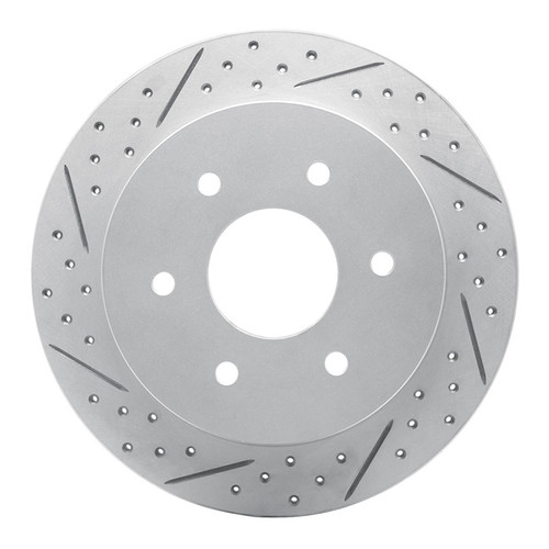 R1 04-15 Infiniti Qx56 Rear Left Drilled & Slotted Geo-Carbon Rotor