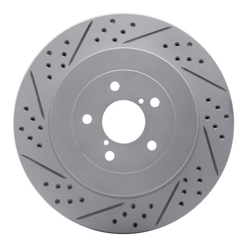 R1 03-04 Subaru Impreza Rear Right Drilled & Slotted Geo-Carbon Rotor
