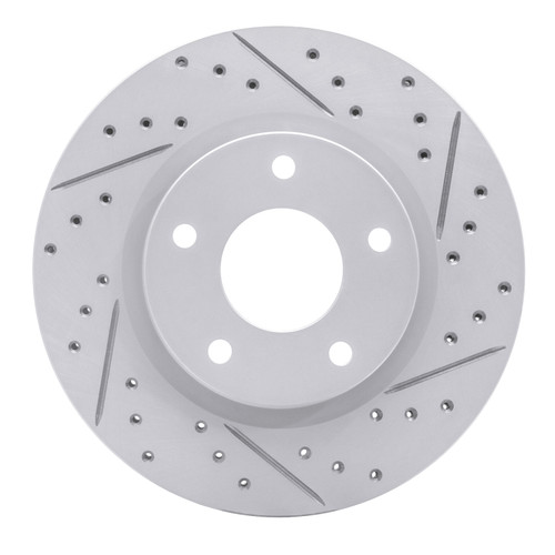 R1 13-19 Nissan Sentra Front Right Drilled & Slotted Geo-Carbon Rotor