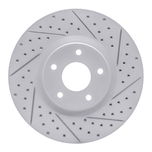 R1 07-17 Nissan Sentra Front Right Drilled & Slotted Geo-Carbon Rotor