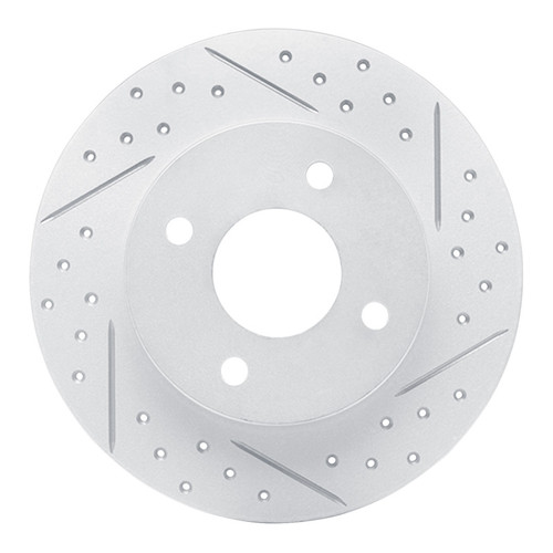 R1 04-06 Nissan Sentra Rear Right Drilled & Slotted Geo-Carbon Rotor