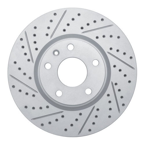 R1 14-19 Chevrolet Corvette Front Left Drilled & Slotted Geo-Carbon Rotor