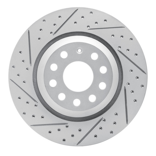 R1 06-25 Audi TT Quattro RS Rear Left Drilled & Slotted Geo-Carbon Rotor