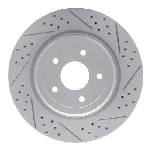 R1 06-13 Chevrolet Corvette Rear Right Drilled & Slotted Geo-Carbon Rotor