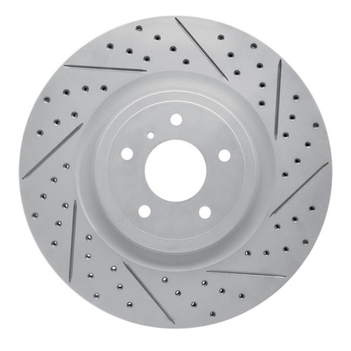 R1 08-25 Infiniti Q70L Front Right Drilled & Slotted Geo-Carbon Rotor