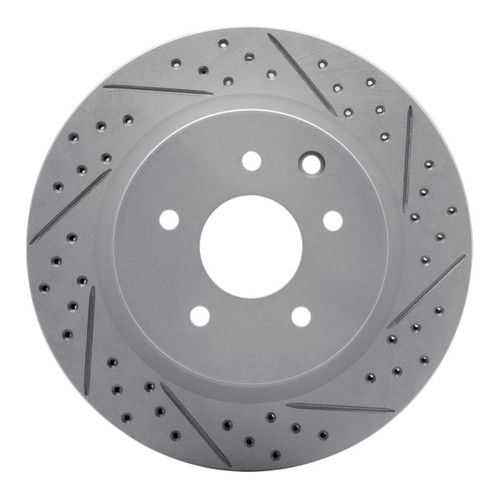 R1 05-25 Infiniti EX37 Rear Right Drilled & Slotted Geo-Carbon Rotor