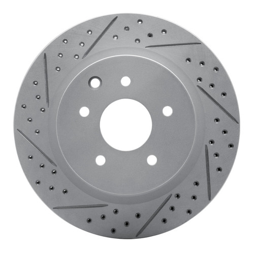 R1 05-25 Infiniti G37 Rear Left Drilled & Slotted Geo-Carbon Rotor