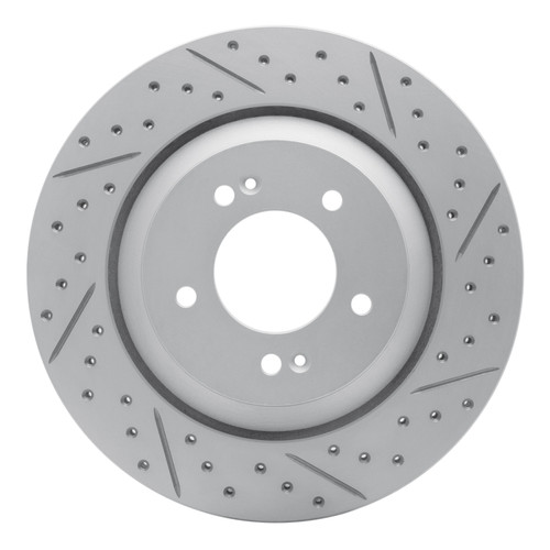 R1 19-25 Hyundai Veloster N Rear Right Drilled & Slotted Geo-Carbon Rotor