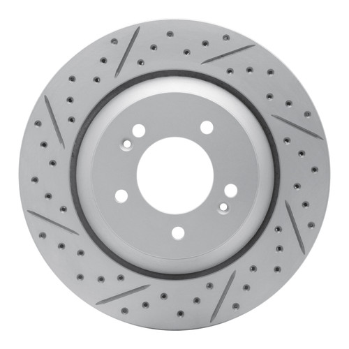 R1 19-25 Hyundai Veloster N Rear Left Drilled & Slotted Geo-Carbon Rotor
