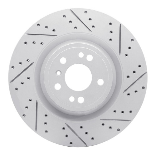 R1 13-19 Mercedes-Benz GLS350D Front Right Drilled & Slotted Geo-Carbon Rotor